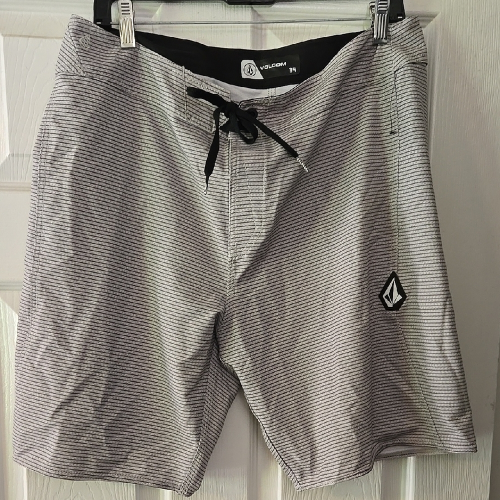 Volcom Men's Black and White Swim Shorts